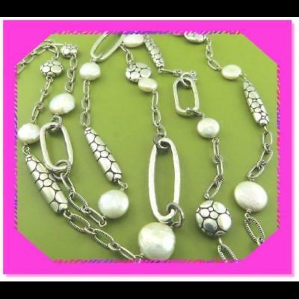 Brighton long pebble necklace AND earrings